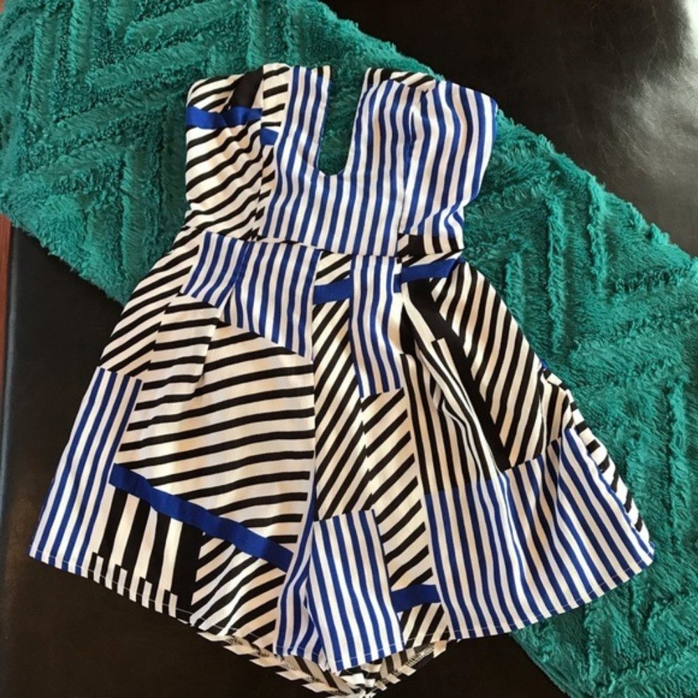 Fashion Nova Pipe Dream Striped Shorts Romper